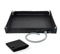 BaoT8YLu Plato de Ducha para Camping, Base de Ducha Plegable portátil de 80 cm, Multifuncional para Exteriores e Interiores, con desagüe para caravanas de Playa, Alfombrilla Impermeable