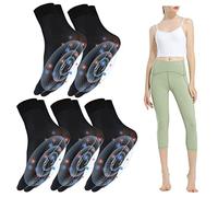 BaoT8YLu Tourmaline Ionic Body Shaping Stretch Socks, Tourmaline Slimming Health Sock, Tourmaline Linfático Slimming Socks, Summer Socks for Women Thin(5 pairs Black)