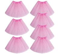 baotongle 7 piezas de tutú Star Minifalda de tul, falda de ballet, falda de princesa, falda de tul, para carnaval, cumpleaños, Halloween, fiesta de niña, Rosa., Talla única