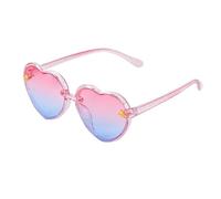 baotongle Gafas de sol para niñas, con forma de corazón, para fiestas, para verano, vacaciones, playa, al aire libre, Rosa/azul degradado