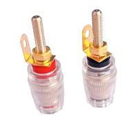 BaotyJie 2 conectores banana para postes de conexión de altavoz de 4 mm, fácil de instalar, adaptador de liberación rápida, terminal de altavoz portátil de