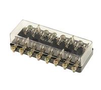 BaotyJie Caja de Fusibles Portafusibles Bloque de Relés de 6 Vías Carcasa Transparente Y Segura para Equipos de Test Eléctrico Sistemas de Audio para Coches Em, Negro 8 vías