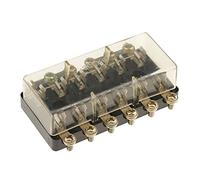 BaotyJie Caja de Fusibles Portafusibles Bloque de Relés de 6 Vías Carcasa Transparente Y Segura para Equipos de Test Eléctrico Sistemas de Audio para Coches Em, Negro 6 vías