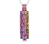 BAOWIQI Collar cilíndrico para cenizas de cremación, joyería de árbol de la vida, para mujeres y hombres, vial, colgante de cenizas de cremación, collar de urna conmemorativa, colgante de recuerdo de