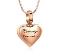 BAOWIQI Collar de urna de corazón pequeño, joyería de cremación para cenizas, colgante de urna conmemorativa de acero inoxidable para mujeres y hombres, joyería de ceniza, regalos de duelo con