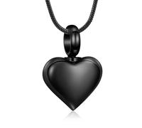 BAOWIQI Collar de urna de corazón pequeño, joyería de cremación para cenizas, colgante de urna conmemorativa de acero inoxidable para mujeres y hombres, joyería de ceniza, regalos de duelo con