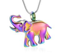 BAOWIQI Collar de urna de elefante, joyería de cremación para cenizas, colgante de urna conmemorativa de acero inoxidable para mujeres y hombres, joyería de ceniza, regalos de duelo con herramienta de