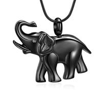 BAOWIQI Collar de urna de elefante, joyería de cremación para cenizas, colgante de urna conmemorativa de acero inoxidable para mujeres y hombres, joyería de ceniza, regalos de duelo con herramienta de