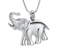 BAOWIQI Collar de urna de elefante, joyería de cremación para cenizas, colgante de urna conmemorativa de acero inoxidable para mujeres y hombres, joyería de ceniza, regalos de duelo con herramienta de