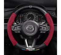 BAOYBS Funda Volante Coche para Mazda 3 Hatchback 3 (III) BM/BN I 2013-2019, Suave Antideslizante Transpirable Cubierta Volante Coche Funda Envolvente Absorbente Ideas Regalos,Red