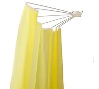 BAOYOUNI Barra de Cortina de Ducha Ajustable en Forma de Abanico Universal Acero Inoxidable Esquina Soporte Multifuncional Montaje en Pared con Cortina de Ducha para Baño, Vestuario, 144 x 88 x 13cm