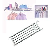 BAOYOUNI Estante Ajustable para Armario Estanteria Extensible de Almacenamiento en Rack de Metal Sin Taladrar Multifunción Compartimento Separador Ahorra Espacio para Cocina, Baño, Dormitorio