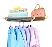 BAOYOUNI Estante Extensible para Armario Estanteria de Guardarropa Organizador de Almacenamiento en Rack Bricolaje Estantería Separador Compartimiento para Dormitorio, Baño, Cocina, Ajustable 65-110cm