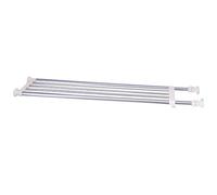 BAOYOUNI Estantería de Acero Inoxidable Ajustable para Armario, Estantería Extensible para Organizar Cuarto de Baño, Cocina, Armario, Nevera o Armario Ropero, Extendable Length: 99-153cm