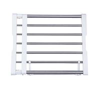 BAOYOUNI Estanteria Extensible para Armario Estante de Guardarropa Organizador de Almacenamiento en Rack Multifuncional Separador Compartimiento para Dormitorio, Baño, Cocina, Ajustable 40-60cm
