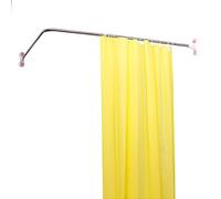 BAOYOUNI Extensible Barra Cortina Ducha Esquina Tipo L Raíl para Cortina de Ducha de Acero Inoxidable Sin Taladro Universal Soporte Barra Cortina de Ducha Varillas para Baño, Bañera 102 x (118-180)CM