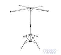 BAOYOUNI Tendedero Extensible Plegable, Perchero de Pie Vertical con 4 Barra para Colgar Ropa, Portátil Soporte para Tender Ropa de Acero Inoxidable, para Interior y Exterior Balcon