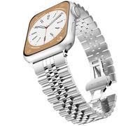 Baozai Compatible con Apple Watch Band 42 mm 44 mm, Acero Inoxidable iWatch Banda con Cierre de Mariposa Plegable para Apple Watch Band Series 4/3/2/1 Hombres