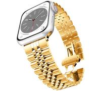 Baozai Compatible con Apple Watch Band 42 mm 44 mm, Acero Inoxidable iWatch Banda con Cierre de Mariposa Plegable para Apple Watch Band Series 4/3/2/1 Hombres