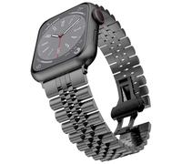 Baozai Compatible con Apple Watch Band Series 5 44 mm 42 mm, Acero Inoxidable iWatch Banda con Cierre Plegable de Mariposa para iWatch Band Series 5/4/3/2/1 Hombres