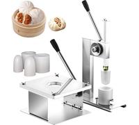 Baozi Maker - Máquina manual de bollos rellenos al vapor, juego de herramientas de molde de acero inoxidable 400-500 piezas/h para el hogar y el comercio