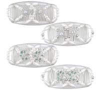 BAOZOON 4 peines mágicos para el cabello con perlas, elásticos dobles para el cabello, peines laterales con cuentas, peine para hacer moños, accesorios de peinado para mujeres y niñas (árbol de