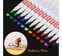 Baozun Rotuladores para Tela, rotuladores Textil Permanente Camisetas Blancas, Jeans, Lonas,Bolsas y Otros Tejidos - No Tóxica y Indeleble (12 Colores)