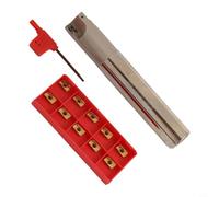 BAP 300R C25-25-200-3F - Fresa indexable para mecanizado CNC con 10 piezas de insertos de carburo APMT1135PDER, soporte de herramientas de acero de aleación, tornillo M2.5, llave T8