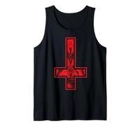 Baphomet Cruz invertida Oculta Satanismo Hail Satanás Camiseta sin Mangas