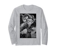 Baphomet Oculto Gótico Satánico Cabra Divertido Lunes Es Un Pecado Manga Larga