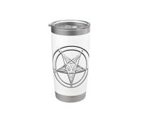 Baphomet Pentagrama Oculto Gótico Sigil Símbolo Rock Music Vaso térmico de acero inoxidable de doble pared