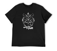 Baphomet Satanás Demon Geeks Reading is Fun - Camiseta para hombre (algodón, ropa negra), Negro , S