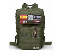 BAPLONEX®️ Mochila Militar 45L Tactica para Cross Training y Gimnasio + 5 Parches Mochila Militar + 4 Mosquetones + Llavero Exclusivo Mochila Tactica Entrenamiento y Supervivencia. (Verde)