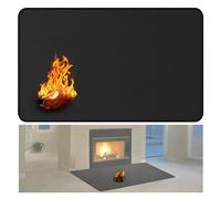 BAPPKON Alfombras ignífugas para chimeneas, 120 x 60 cm, resistente al calor, almohadilla de chimenea de 1,5 mm para estufa de leña y uso en interiores y exteriores, protege los suelos de chispas y