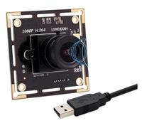 BAPPRJJ 1080P Full HD IMX323 Baja iluminación 0.01Lux CMOS H.264 AEC AEB AGC Placa PCB CCTV Módulo de cámara de Datos USB con micrófono(2.1mm,1m Cable)