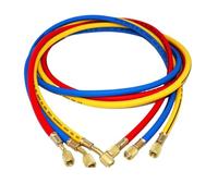 BAPPRJJ Kit De Tubo Manguera Carga CA 0,9 M-1,8 M, Accesorios Baja Pérdida for Medidor Colector Aire Acondicionado Refrigerante R134A R12 R22(1.8M 3000psi)