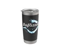 Baptized - Christian Faith Water Baptism Graphic Design Vaso térmico de acero inoxidable de doble pared