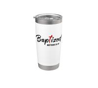 Baptized - Christian Faith Water Baptism Graphic Design Vaso térmico de acero inoxidable de doble pared