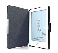 BAQI Estuche Delgado magnético Funda Protectora de Cuero Duro en Folio Carcasa para KOBO GLO Negro