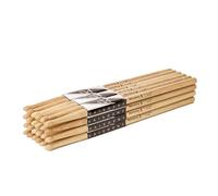 Baquetas 2B de madera de roble con punta ovalada para batería (12 pares)
