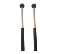 Baquetas 2pair Rubber Head Mallet Music Playing Pouning Drum Mallets Sticks Wooden Professional Tongue Drum Mallets Xylophone Para Tocar(Black)