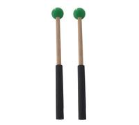 Baquetas 2pair Rubber Head Mallet Music Playing Pouning Drum Mallets Sticks Wooden Professional Tongue Drum Mallets Xylophone Para Tocar(Green)