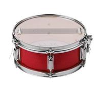 Baquetas con Cabeza de Tambor de 12 Pulgadas, Correa para el Hombro, Llave de Tambor, Banda para Estudiantes, Carcasa de álamo Sólida Portátil, 5 Opciones de Color (Rojo)