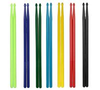 Baquetas de batería 5A de nailon - Mango antideslizante y personalización - Para principiantes y profesionales - Par de 2 unidades - Color rojo, 5A par (2 unidades)
