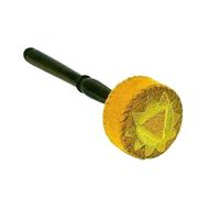 baquetas de batería baquetas instrumentos de percu Mazo de cuenco tibetano impreso grande, cabezal de terciopelo de madera, accesorio de instrumento de percusión for gong de relajación y yoga(Yellow)