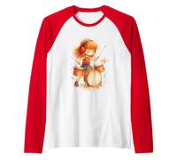 Baquetas de batería Rock & Roll Hands Kids Girls Camiseta Manga Raglan