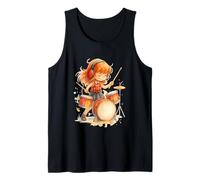 Baquetas de batería Rock & Roll Hands Kids Girls Camiseta sin Mangas