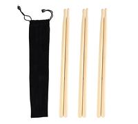 Baquetas de Madera Maciza Resistentes 5A, Agarre Cómodo, Juego de 3 Pares de Baquetas con Bolsa de Almacenamiento, Hechas de Madera Maciza Dura para un Rendimiento Duradero