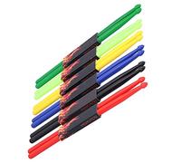 Baquetas de nylon 5A para batería, juego de 6 pares coloridos, ligeros y antideslizantes, ideales para adultos y niños principiantes.