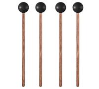 Baquetas de Percusión,4 Piezas Baquetas para Tambor Baqueta de Mazo de Goma con Mango de Madera,Marimba Sticks Mazas de Percusión para Xilófono Paleta